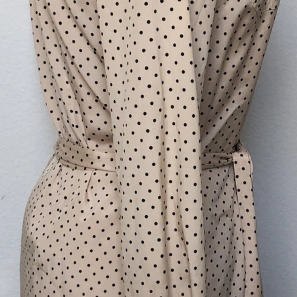 Tory Burch 100% Silk Long Sleeve Polka Dot Blush Romantic Dress, Size 12 - Picture 3 of 5